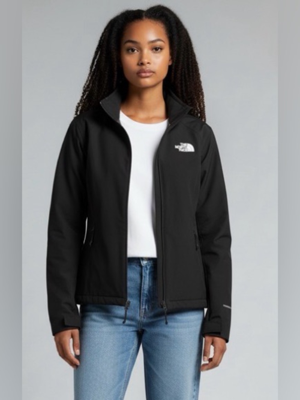 The North Face Women’s Wind Wall Black Full-Zip Softshell Performance Jacket
